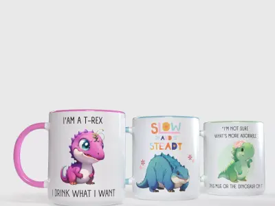 Mug - Dinosaur - 3D Model Low-poly 3D model