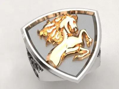 Rearing horse ring 3D print model