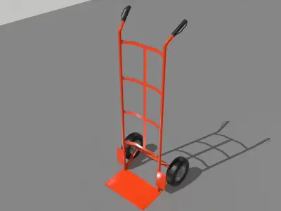 Industrial Hand Trolley 2 Low-poly 3D model