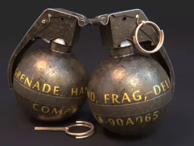 Hand  Grenade  M67 Low-poly 3D model
