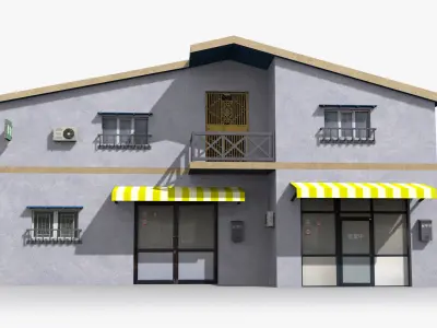 Japanese House x22 Low-poly 3D model