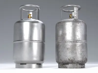 Metal LPG Gas Cylinder Low-poly 3D model