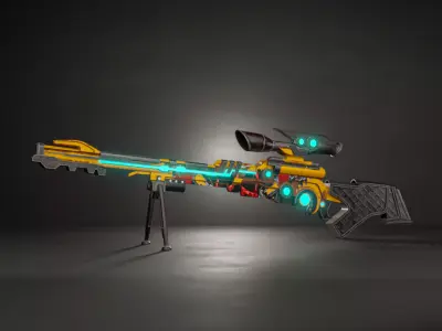 3D Gun Model Low-poly 3D model purchase