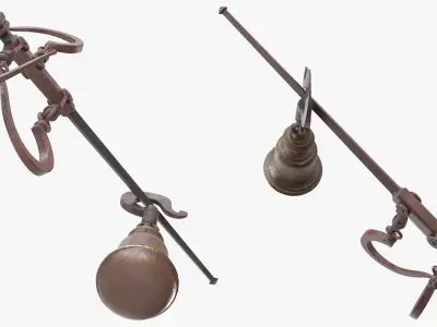 Antique Roman Steelyard Balance Scale 3D model