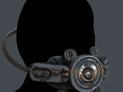Helmet gas mask scifi military combat Low-poly 3D model Low-poly 3D model