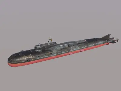 Submarine Oscar II Low Poly Model 3D model