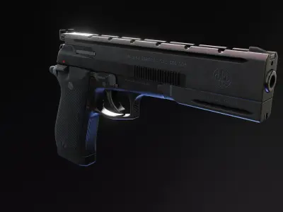 Beretta 87 Target Low-poly 3D model