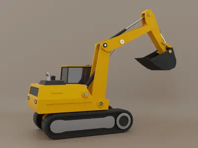 Crawler Excavator - Heavy Vehicle Free low-poly 3D model