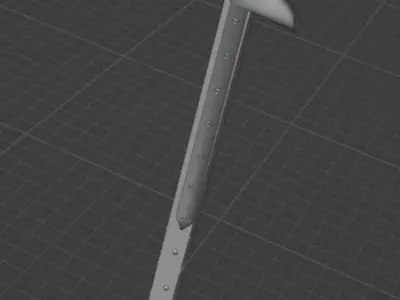 Medieval Single Hand War Hammer Free low-poly 3D model