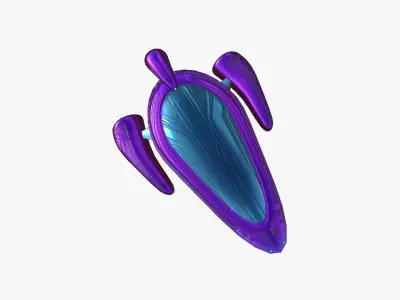 Alien Spaceship UFO H04 Purple Blue - Sci Fi Spacecraft Design Low-poly 3D model
