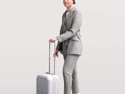 Humano Traveling Woman with suitcase 2206-3 3D model