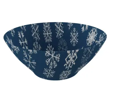 Bowl in Blue Pattren 3D model