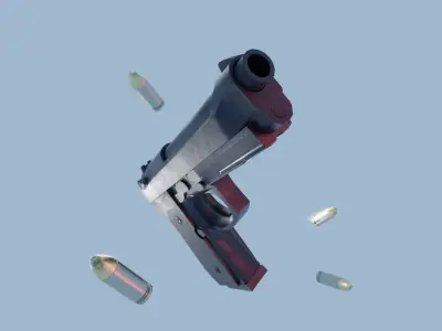 Beretta 92 Pistol Low-poly 3D model