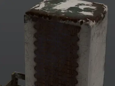 Rusted Fridge 3D Model  Low-poly 3D model