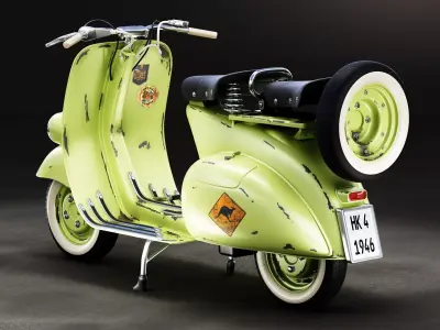 1946 Vespa Faro Basso Rust 3D model
