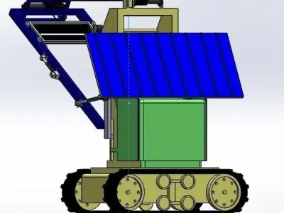 Photovoltaic panels cleaning tracked robot  3D model