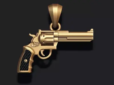 Gun Revolver pendant 3d 3D print model