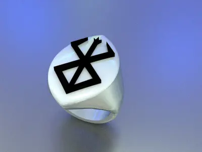 Berserk Signet ring in 2 part for 2 colour 3D print model