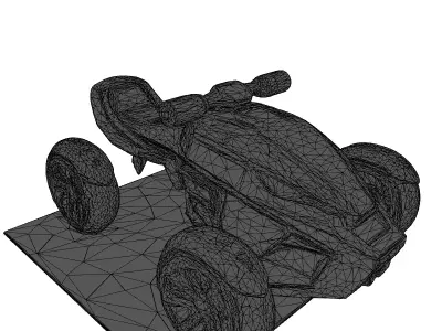 Futuristic Hoverbike Handlebar 3D Model 3D model