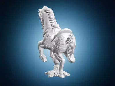 Vintage Carousel Horse Statue 3D print model