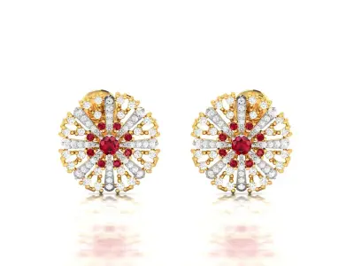 Women Earring 3dm STL OBJ FBX Render Details 3D print model