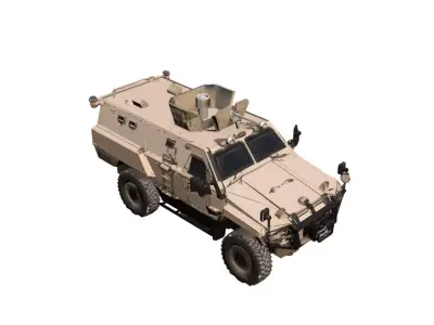 Otokar Cobra II Armored Vehicle Low Poly Tactical Model Low-poly 3D model