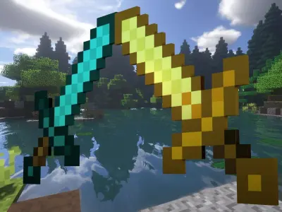 Minecraft Sword Low-poly 3D model