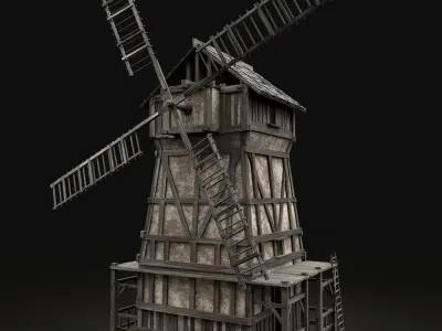 ENTERABLE HIGH TOWER WATCHTOWER COLLECTION BUILDINGS 3D Model Pack