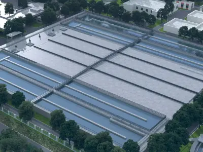 Wastewater treatment filtration plant 3D model get