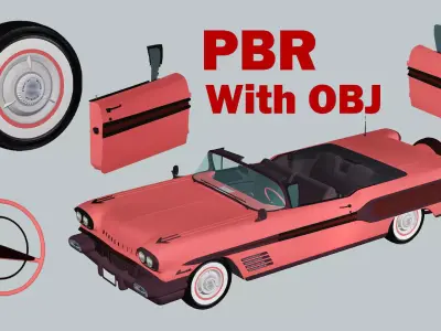 Pontiac Bonneville Car 3D Model Low-poly 3D model