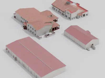Housing Exterior Pack 1 Free low-poly 3D model