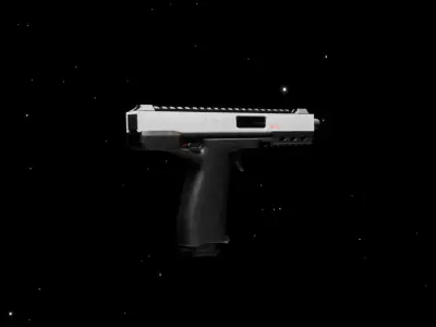 Sci-Fi Machine Pistol - Game Ready - Rigged Low-poly 3D model
