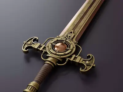 Steampunk melee weapon set 3D model