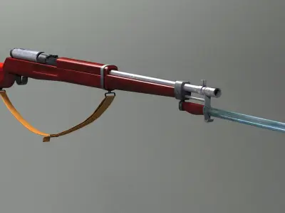 arisaka type 38 japanese ww2 rifle gun weapon 3D model