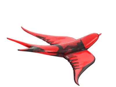 red glass bird 3D model