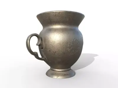 Antique iron vase Low-poly 3D model