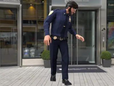 Rigged Police 02 3D model