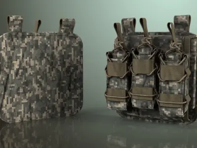 Military Ammunition Pouch Set Free 3D model