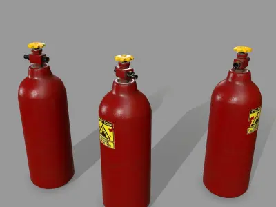 Propane Tank Low-poly 3D model 13