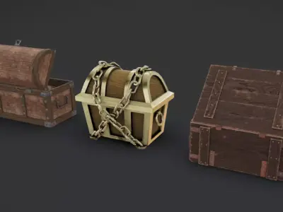 Treasure Chests Low-poly 3D model