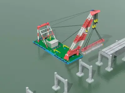 floating crane 3D model from CGTrader