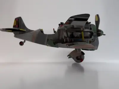 Plane Low-poly 3D model get