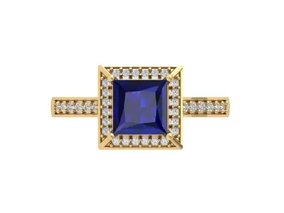 Princess Solitaire Ring 3D print model shop