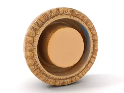 Intricately Carved Wooden Bowl Model Pack Low-poly 3D model