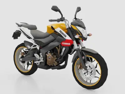 pulsar200ns motorcycle Low-poly 3D model