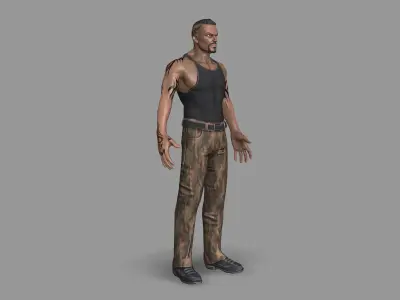 Gangster soldier Low-poly 3D model