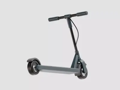 Electric scooter cartoon Low-poly 3D model