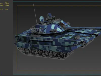 63A Amphibious Tank amphibious tank tracked vehicle 3D model