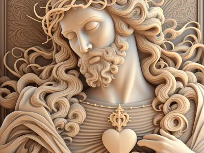 Divine sanctity framed in art 3D model