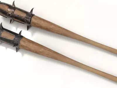 Spiked Bat Set Low-poly 3D model